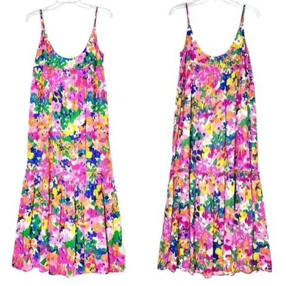 Tuckernuck Meade Midi Multicolor Floral Tank Sleeveless Sundress Size L - Picture 5 of 13